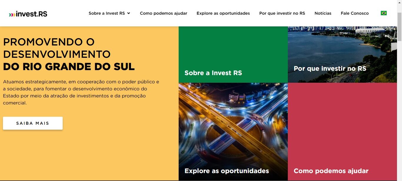 Invest RS lança site para atrair investimentos e promover o Estado