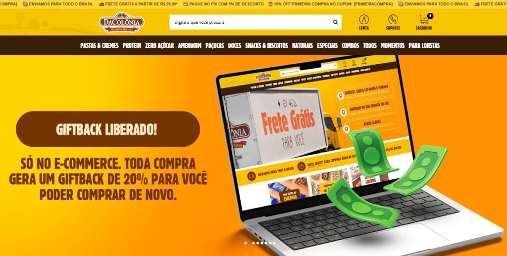 E-commerce da DaColônia cresce 68%