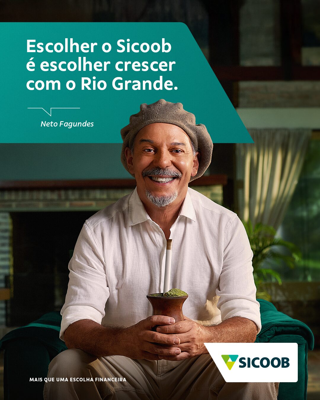 Sicoob anuncia Neto Fagundes como embaixador da marca